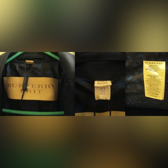 HOT Burberry Brit Navy Blue Showerproof Stretch Cotton Chesterfield Coat $1,600! - Picture 12 of 12